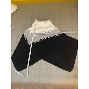 Talbots Black & White Turtleneck Wrap Shawl - Size L - Classtacular!